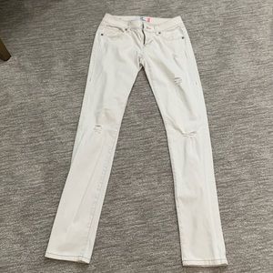 Cabi white slim boyfriend jeans